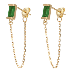 Emerald Cut Zirconia Earrings
