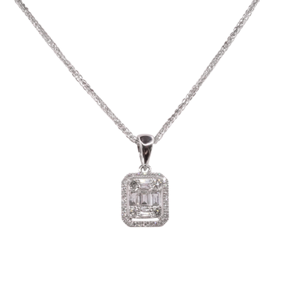 Emerald Shape Multi-diamond Necklace
