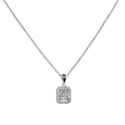 Emerald Shape Multi-diamond Necklace