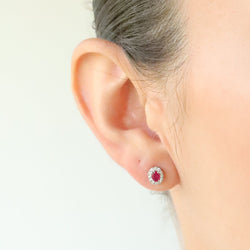 Ruby and Diamond Studs
