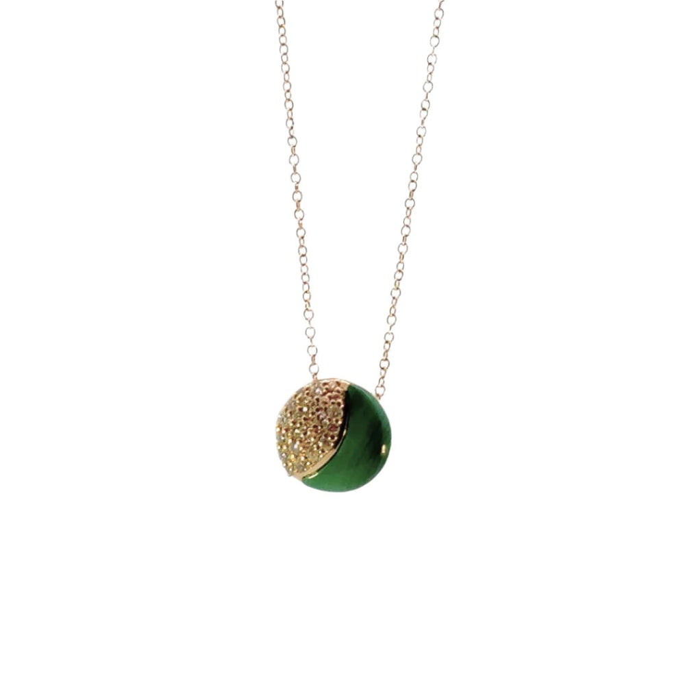 Malachite and Diamond Necklace