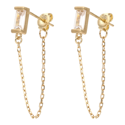 Emerald Cut Zirconia Earrings