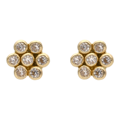flower crystal studs