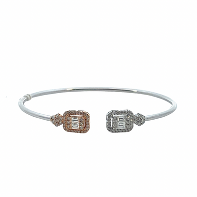 Diamond Bicolor Bangle Cuff