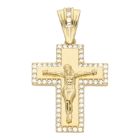 Cruz con zirconia y Cristo