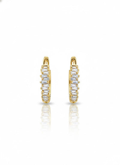 Irregular Baguette Diamond Huggies