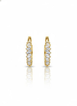 Irregular Baguette Diamond Huggies