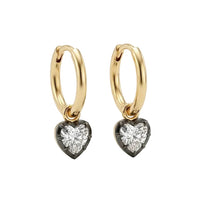 Heart lab diamond earrings