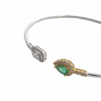 Emerald and Diamond Bangle Cuff