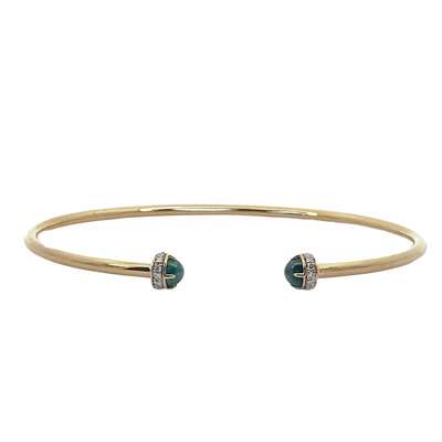 Malachite and Diamond Bangle Cuff