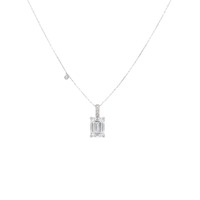 Lab diamond emerald cut necklace