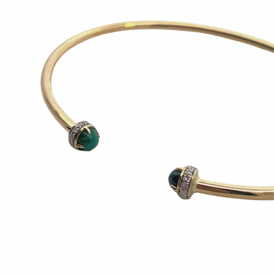 Malachite and Diamond Bangle Cuff