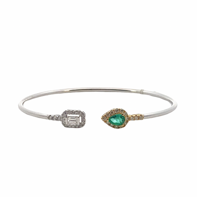 Emerald and Diamond Bangle Cuff