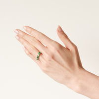 Emerald and Diamond Oval Ring