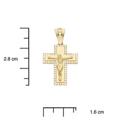Cruz con zirconia y Cristo