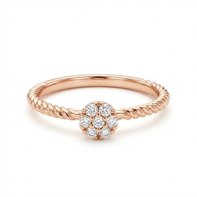 Thin round diamond ring