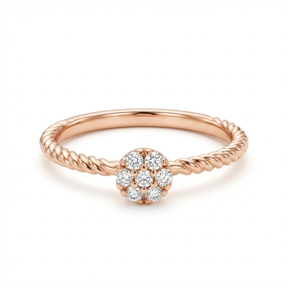 Thin round diamond ring