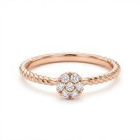 Thin round diamond ring