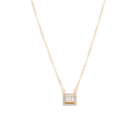 Round and Baguette Zircon Necklace