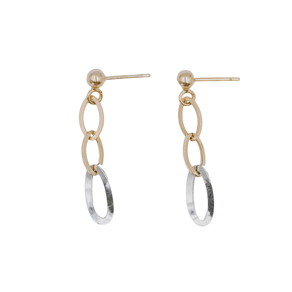 Long chain bicolor earrings