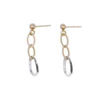 Long chain bicolor earrings