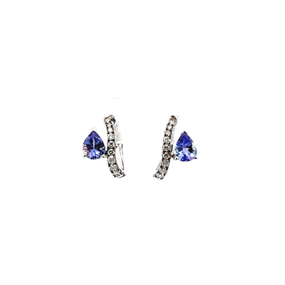 Tanzanite and Diamond Huggies