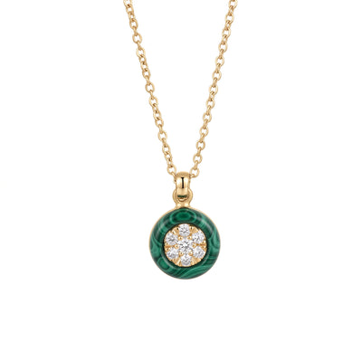 Gemstone Diamond Round Necklace