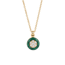 Gemstone Diamond Round Necklace