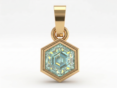Dije Moissanita hexagonal