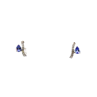 Tanzanite and Diamond Huggies