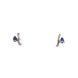 Tanzanite and Diamond Huggies
