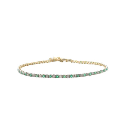 Diamond and Emerald Tennis Bracelet