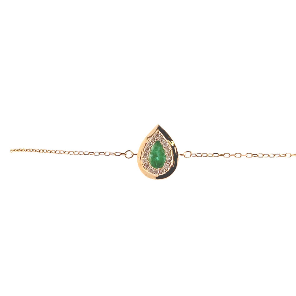 Pear Shape Emerald Bezel Bracelet