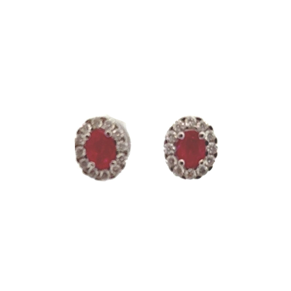 Ruby and Diamond Studs