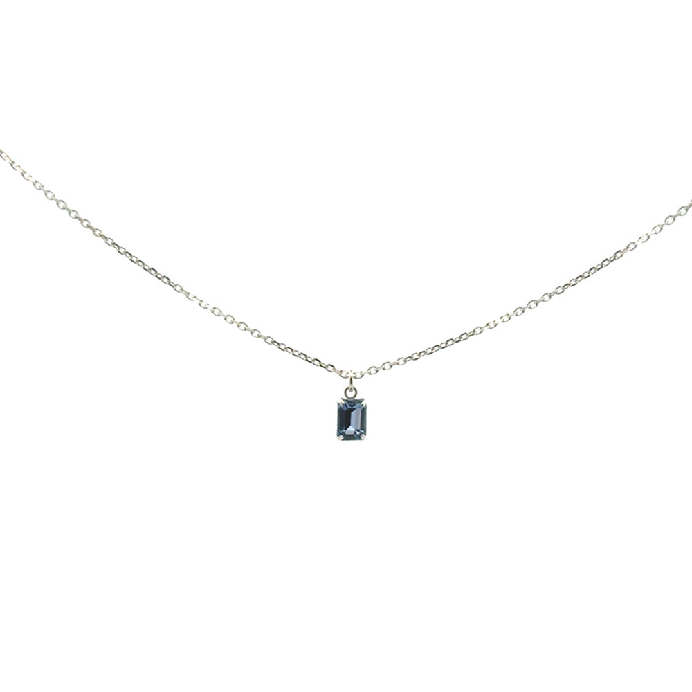 Emerald Cut Sapphire Necklace