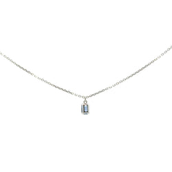 Emerald Cut Sapphire Necklace