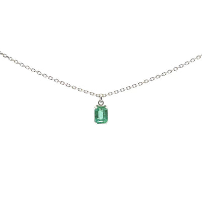 White Gold Emerald Necklace