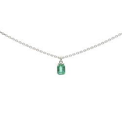 White Gold Emerald Necklace