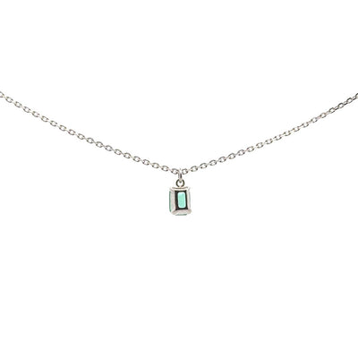 White Gold Emerald Necklace