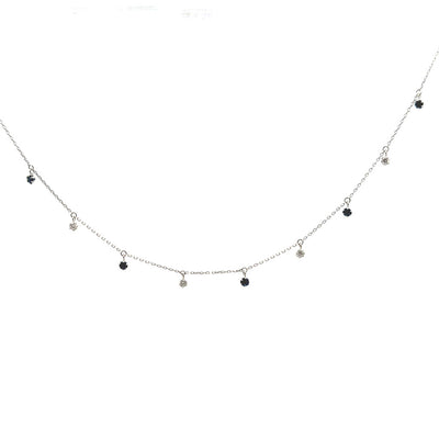 Sapphire and Diamond Drop Necklace