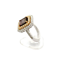 Brown Turmaline and Diamond Vintage Ring