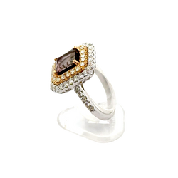 Brown Turmaline and Diamond Vintage Ring