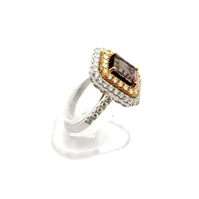 Brown Turmaline and Diamond Vintage Ring