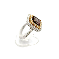 Brown Turmaline and Diamond Vintage Ring