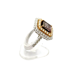 Brown Turmaline and Diamond Vintage Ring