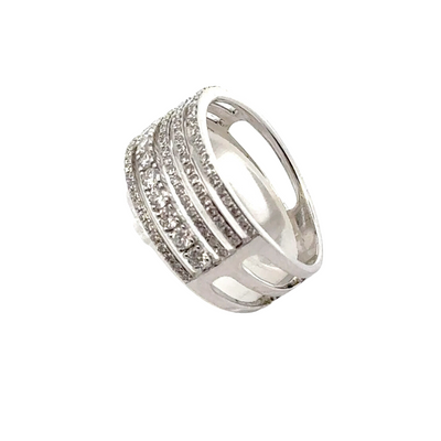 White Gold Multi-row Diamond Ring