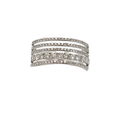 White Gold Multi-row Diamond Ring