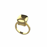 Gold Squared Cherry Ring