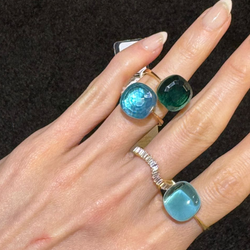 Faceted Cherry Squared Ring