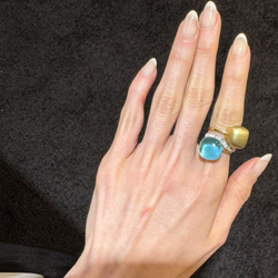 Gold Squared Cherry Ring
